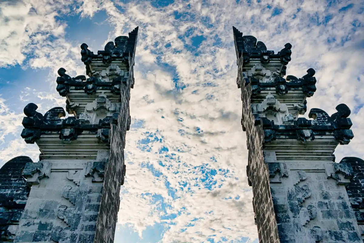 Candi bentar split gate at a traditional Balinese Hindu temple