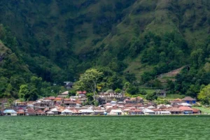 Lake Batur landscape near Trunyan Village in Kintamani Bali